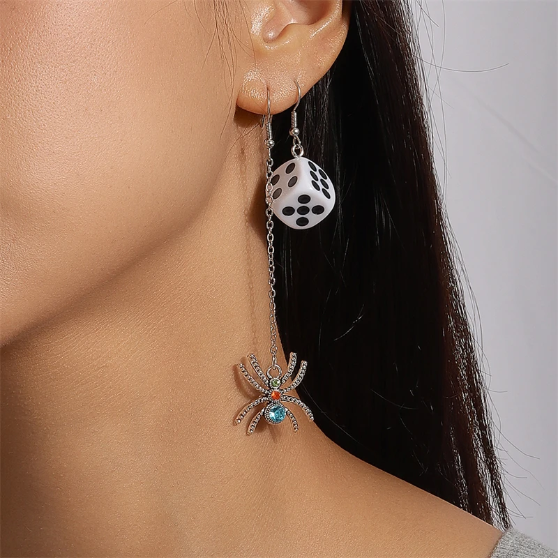 Lustige Acryl-Zahlenwürfel-Tropfenohrringe für Frauen, lange baumelnde Ohrringe, Ohrbügel, Mädchen, Party, Urlaub, Schmuck, Geschenke – Detail 18