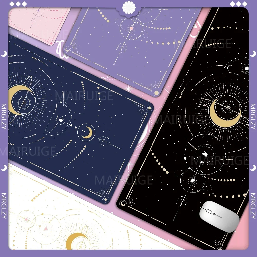 Kawaii Moon Star Mouse Pad Girly  Accessory Playmat Cute Carpets 400x900 Mouse Mat Laptop Gamer Purple Pink Magic Large Keyboard