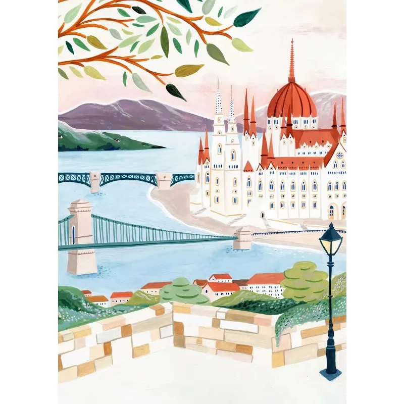 World Travel City Landscape Poster Print Greece Italy Florence Paris France Canvas Painting Wall Art Picture for Room Home De