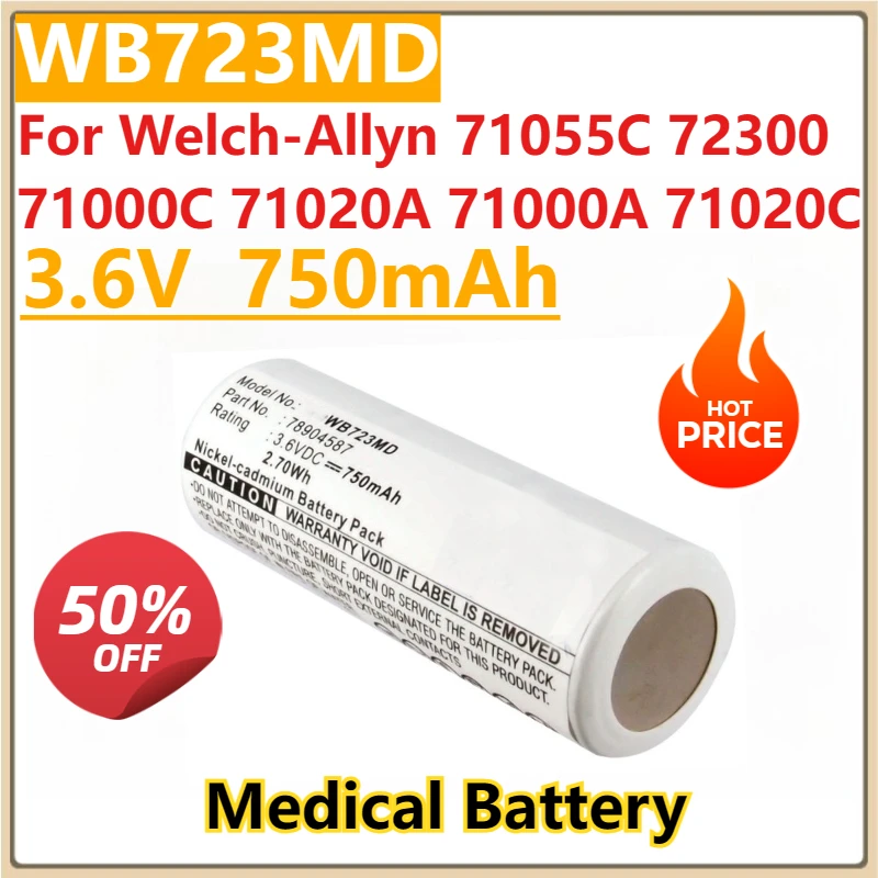 

New 3.6V 750mAh Medical Battery 78904587 for Welch-Allyn 71055C 72300 71000C 71020A 71000A 71020C