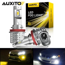 AUXITO 2Pcs H8 H11 LED Bulb Fog Lights Switch Switchback Dual Color White Yellow Wireless H9 Car Day Driving Running Lamp 12V