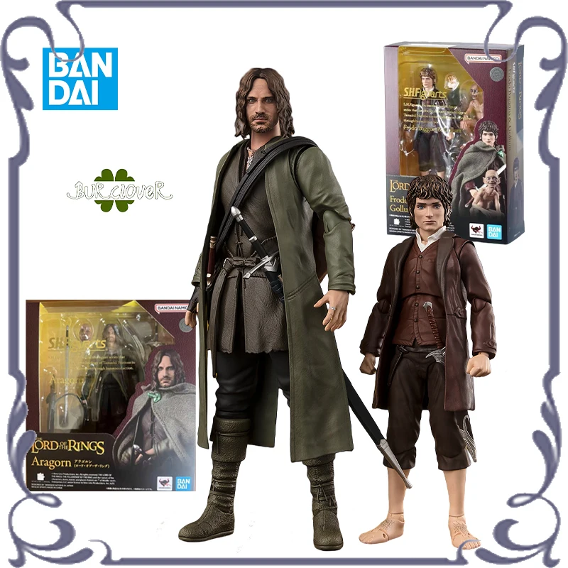 BANDAI Original S.H.Figuarts Frodo Baggins Gollum Aragorn ลอร์ดออฟเดอะริงส์อะนิเมะ Action Figure ของเล่นสะสม