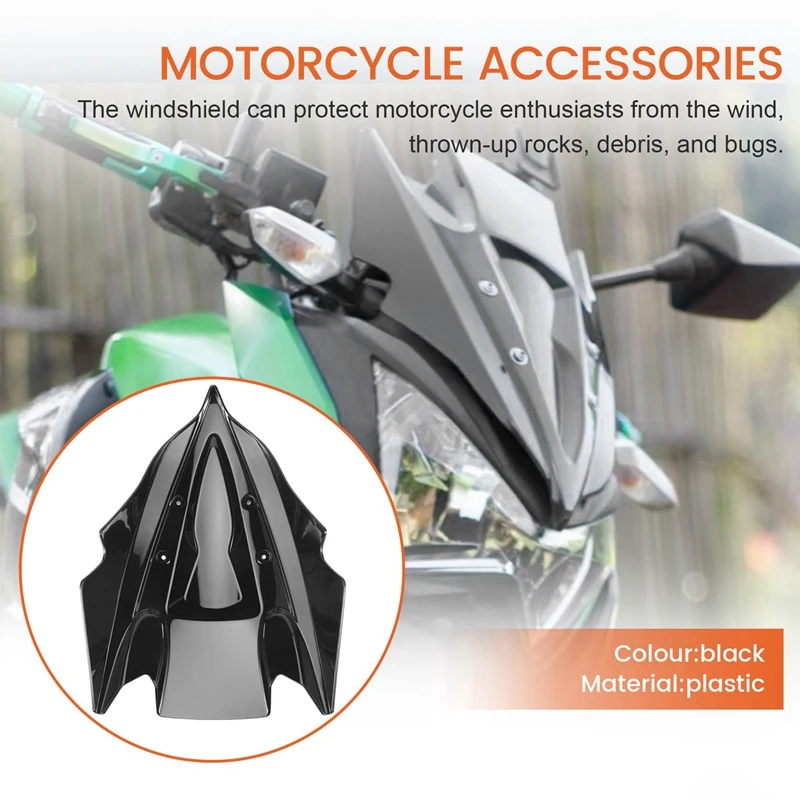 Windshield For Kawasaki Z250 Z300 Z 250 300 2013 2014 2013-2015 Double Bubble Windscreen Wind Deflectors Motorcycle Accessories