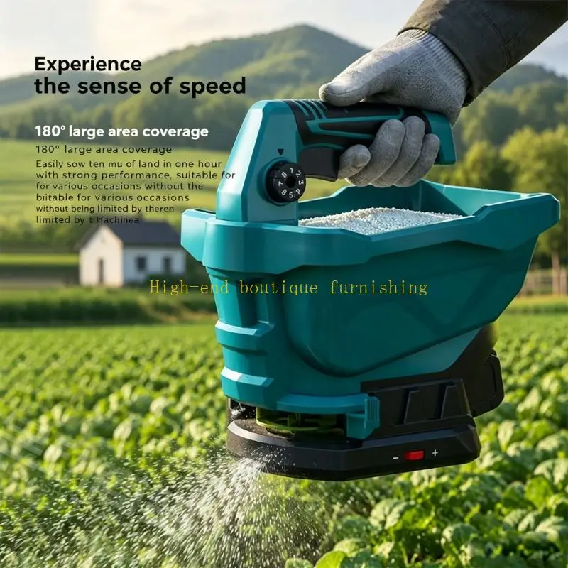 L9NB Battery Slot Garden Distributor for Lawn Care, 3.3L Open Bin, Handheld Control, and 0-6 Output Knob for Salt, Feed, and