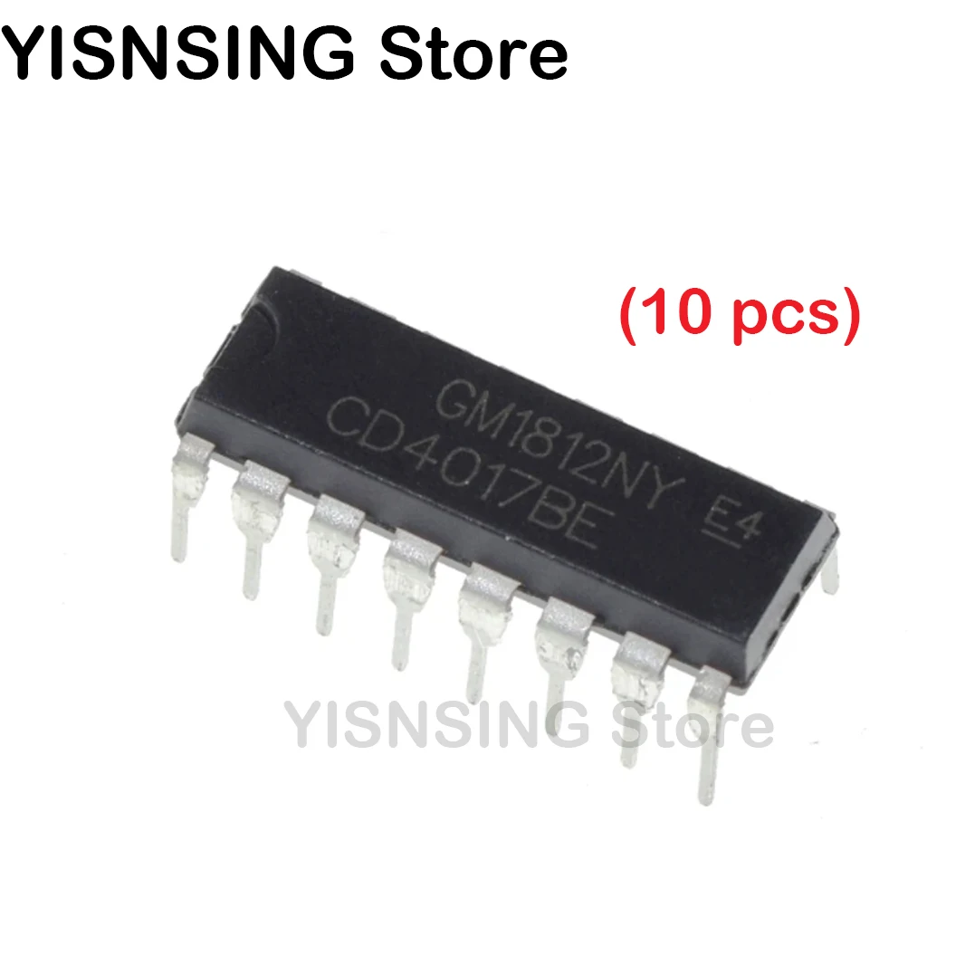 10PCS CD4017 CD4017B CD4017BE 4017 DECADE COUNTER DIVIDER IC