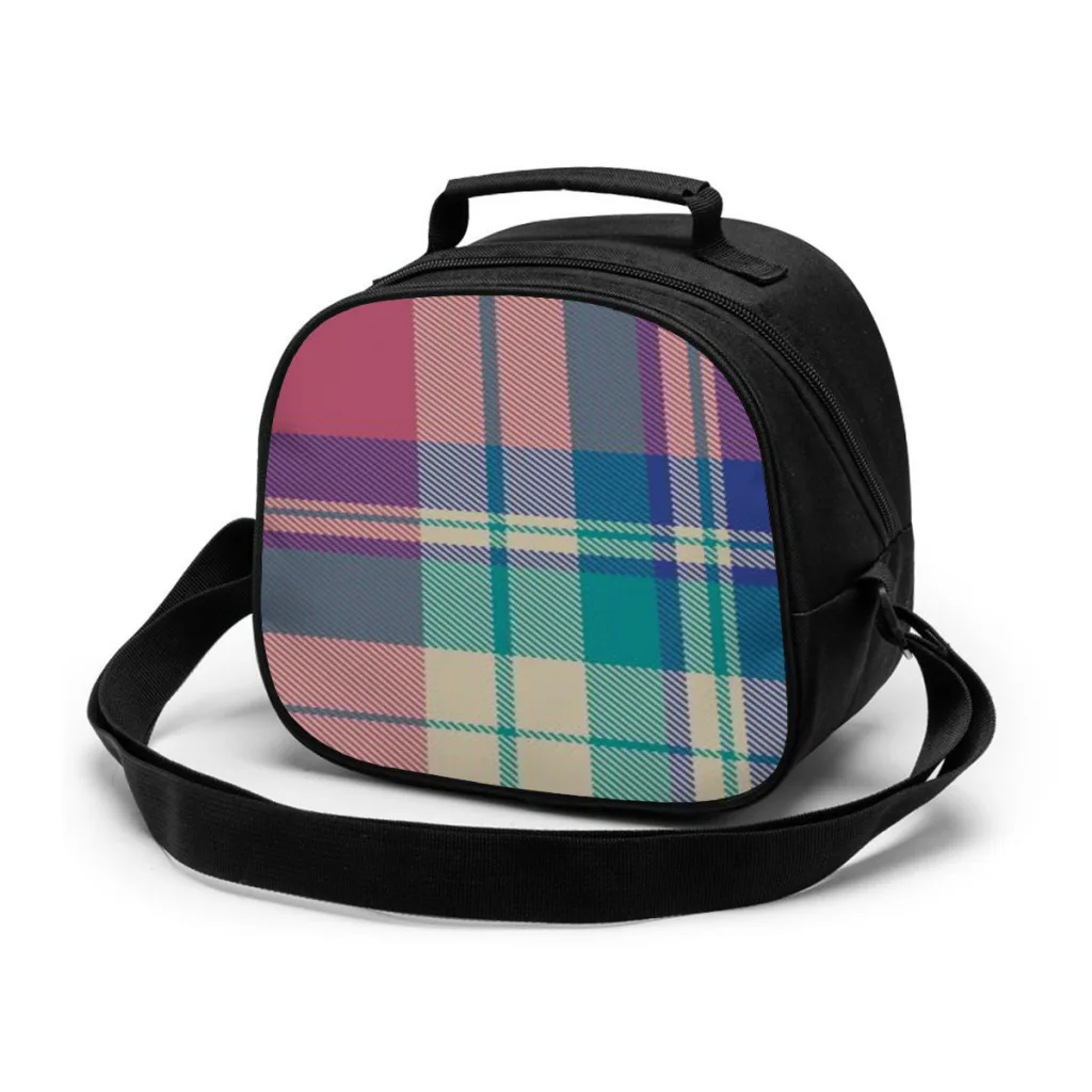 Borsa per il pranzo a quadri alla moda per la scuola borsa termica per Picnic impermeabile borsa per il pranzo isolata borsa per bambini da donna