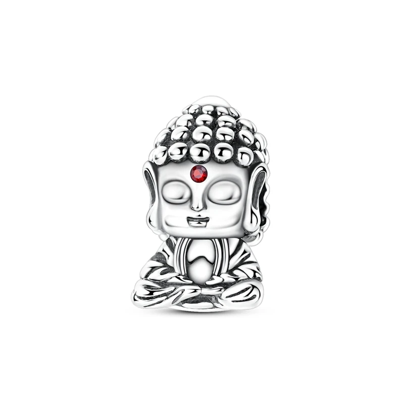 

925 Sterling Silver Charms Bead CZ Zircon Buddha Dangle Fit Original Bracelet DIY Women Jewelry Gift