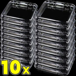 1-10pcs Mini Storage Box Transparent Square Cases for Earring Rings Bracelet Jewelry Nail Art Badges Packaging Boxes Organizer