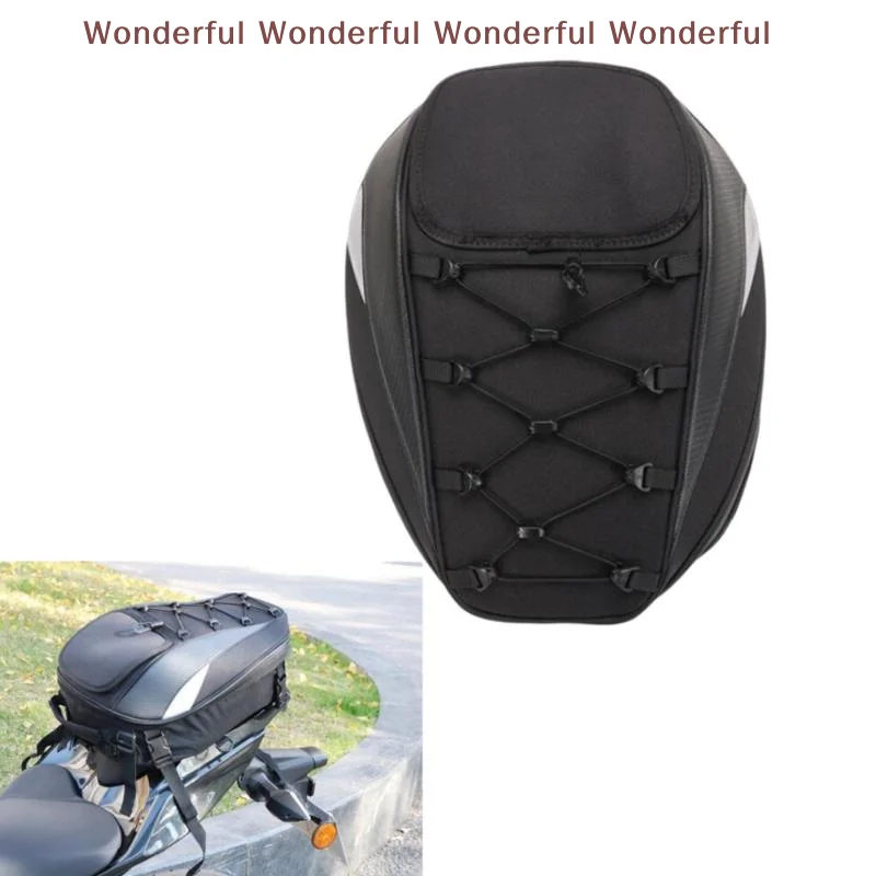 

Motorcycle Tail Bag Multifunctional Rear Seat Storage Bag Large Capacity Backpack for Daily Commute Riding
