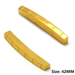 42mm Brass Curved Bottom 6 Strings Slotted Brass Nut For ST TL Telecaster Electric Guitar Replacement Accessories Parts Gold