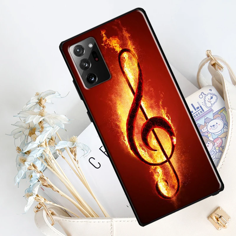 Treble Clef Music Note Silicone Case For Samsung Galaxy S23 S22 S21 Ultra Note 20 S8 S9 S10 Note 10 Plus S20 FE Cover