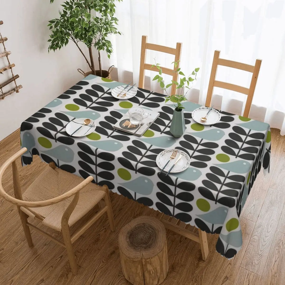 Customized Rectangular Waterproof Oil-Proof Early Bird Granite Tablecloth Table Cover 40