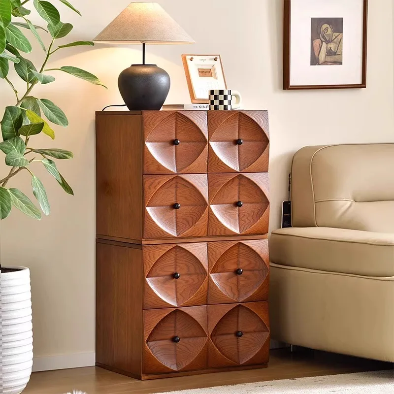 

Medieval solid wood combination dining side cabinet, living room wall locker, bedroom locker, carmen cabinet, advanced sense che