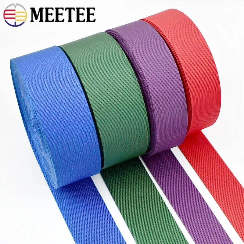 5M Meetee 20-50mm Nylon Webbing Band 1mm Thick Ribbon Backpack Luggage Strap Tape Bias Binding DIY Bag Clothes Sewing Accessory