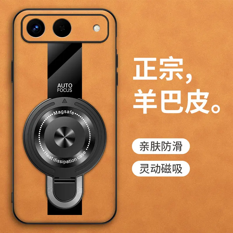 ل Magsafe غطاء شحن لاسلكي ل Tecno Pova سليم بولي Leather الجلود للصدمات حلقة حامل جراب هاتف ل Tecno سبارك سليم #4