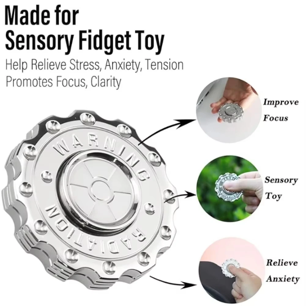 Strahlung Warnung Fidget Slider Spinner EDC Getriebe Hand Spinner Clicker Erwachsene Zappeln Spielzeug ADHS Werkzeug Anti-angst Stress Relief Spielzeug