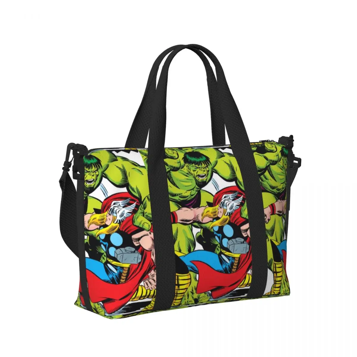 Kustom Hulk VS Thor tas belanja Tote klasik tas bepergian kapasitas besar wanita pantai Gym