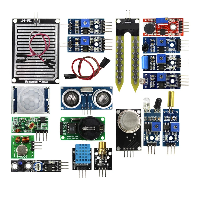 16 in 1 Project Super Starter Kits Sensor Modules Kit for Arduino UNO R3 Mega2560 Mega328 Nano Raspberry Pi 3 2 Model B K62