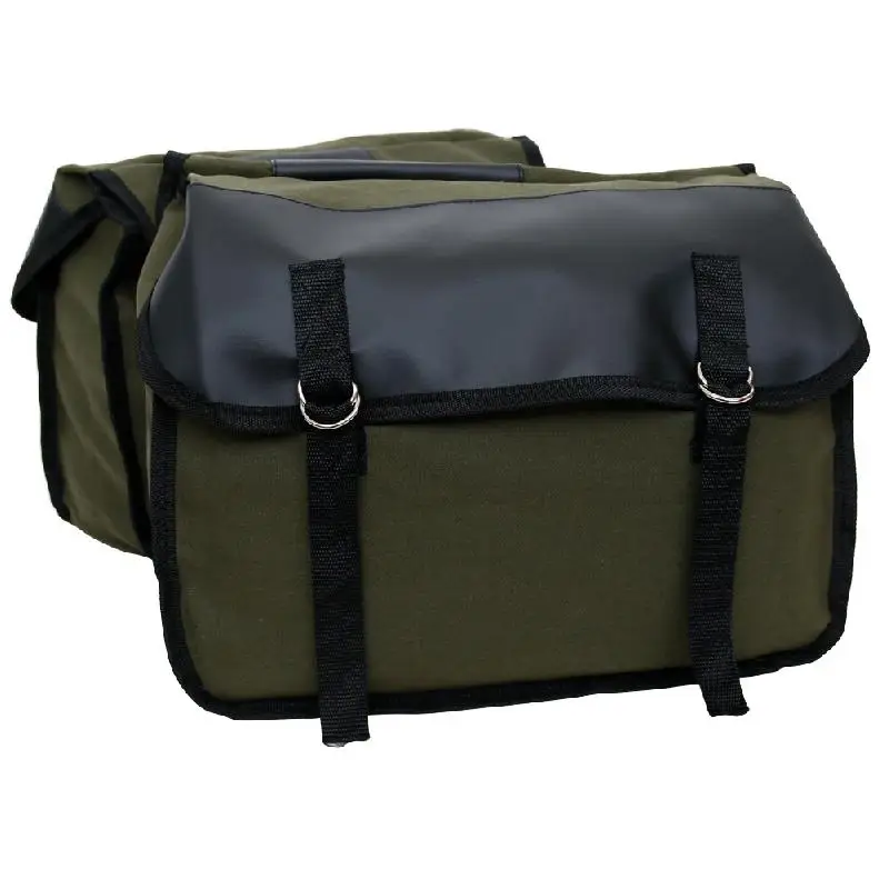 Touring Saddle Bag Double Luggage Rack Bag Motorcycle Canvas Waterproof Panniers Box Side Tools Bag Pouch For Motorbike