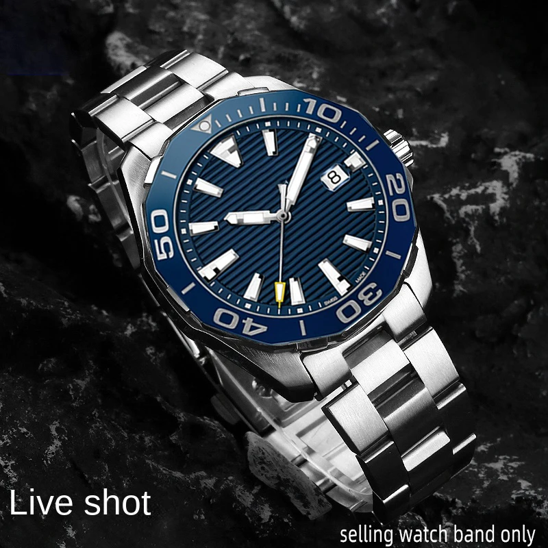 20.5mm 21.5mm solid stainless steel strap for TAG HEUER AQUARACER 300 special curved interface watch chain accessory