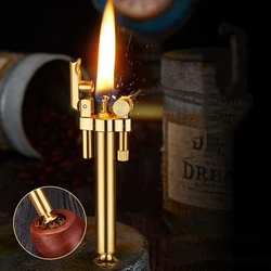 The New German ROWENTA Detachable Pipe Lighter Permanent Cotton Core Pure Copper Kerosene Windproof Grinding Wheel Flint Lighter