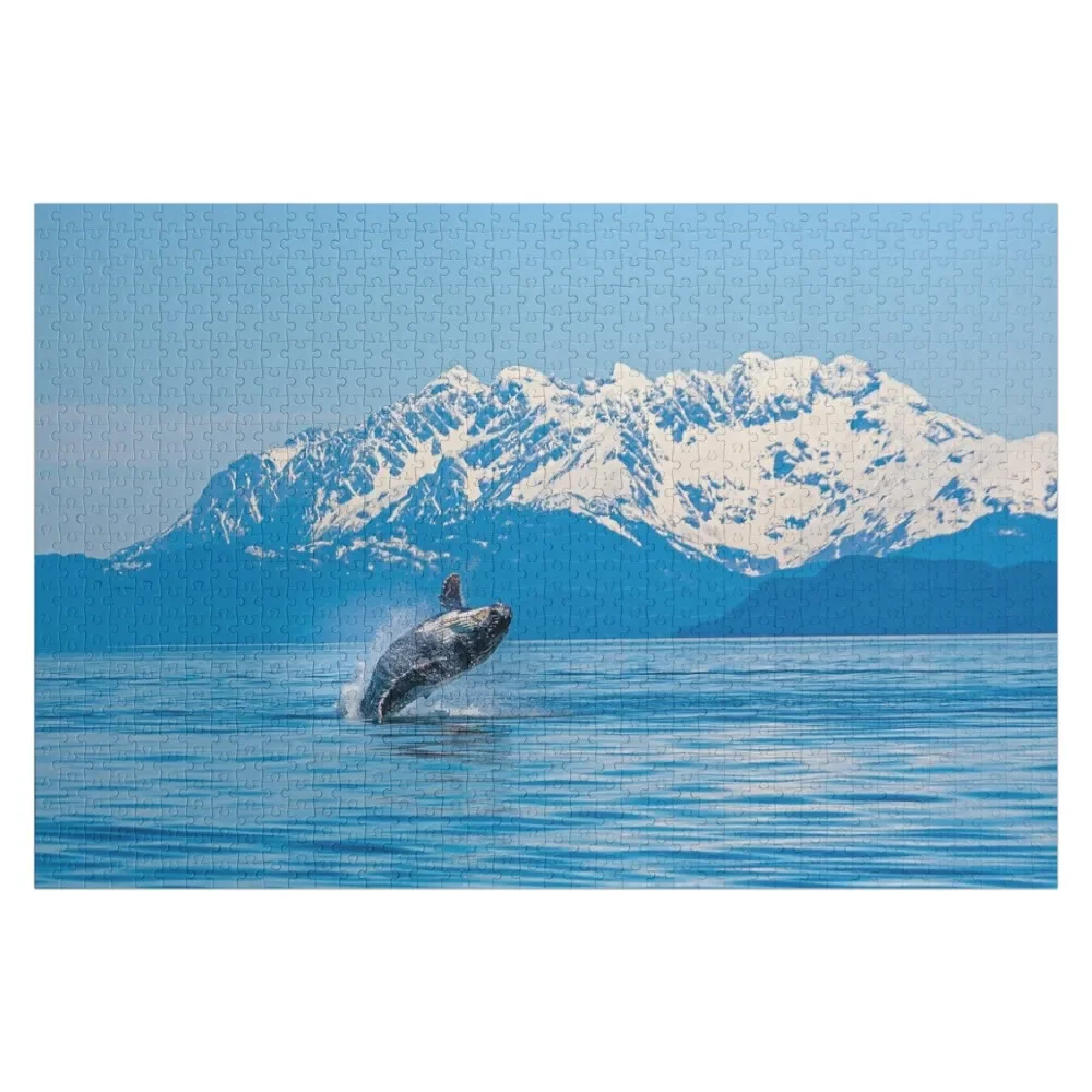 

Humpback whale breaching Jigsaw Puzzle Personalized Child Gift Jigsaw Pieces Adults Name Wooden Toy Puzzle