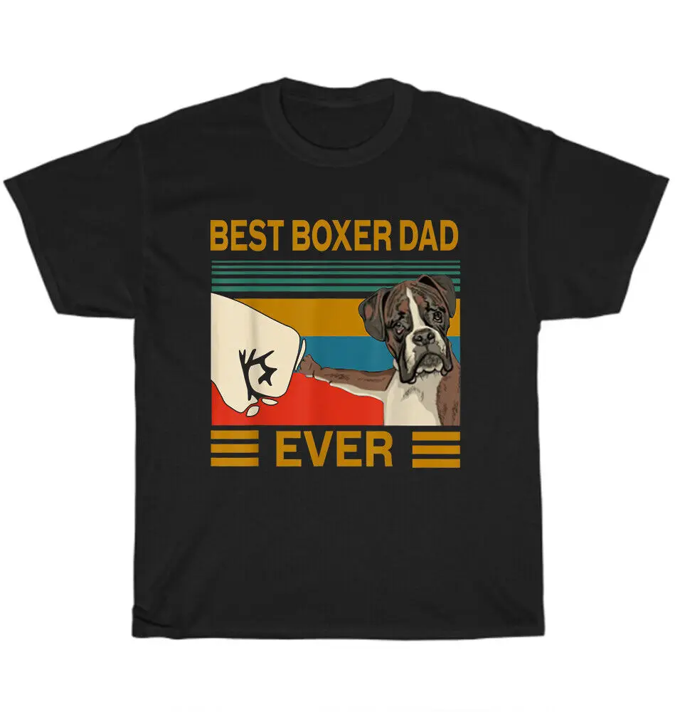 

Винтажная футболка в стиле ретро Best Boxer Dad Ever Bump Fit Dog Pet Puppy Футболка унисекс ПодарокUnisex Лето Хлопок Элитный бренд Супер размер