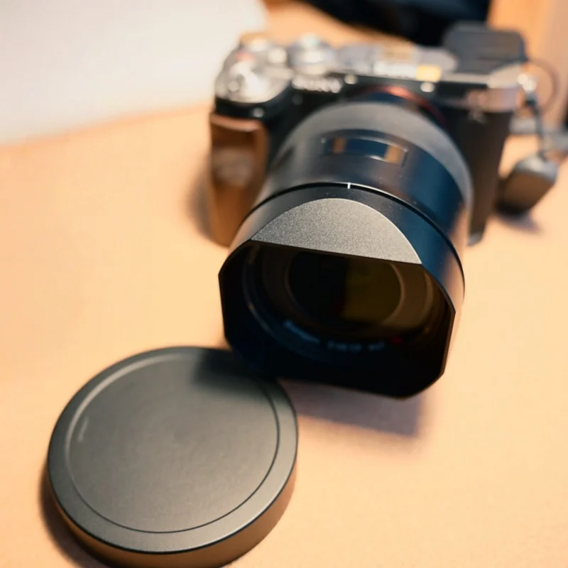 Capô de Lente Quadrado de Metal com Capô Metálico para Carl Zeiss Batis Distagon 40mm F2 CF-Sony E Mount