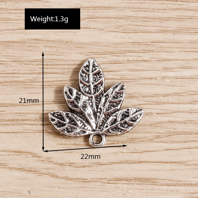 Tusember 20 Stück Legierungs-Pflanzenanhänger, Metall-Blatt-Blumen-Baum-Charms für Schmuckherstellung, Ohrringe, Halsketten, DIY-Armband-Zubehör – Detail 26