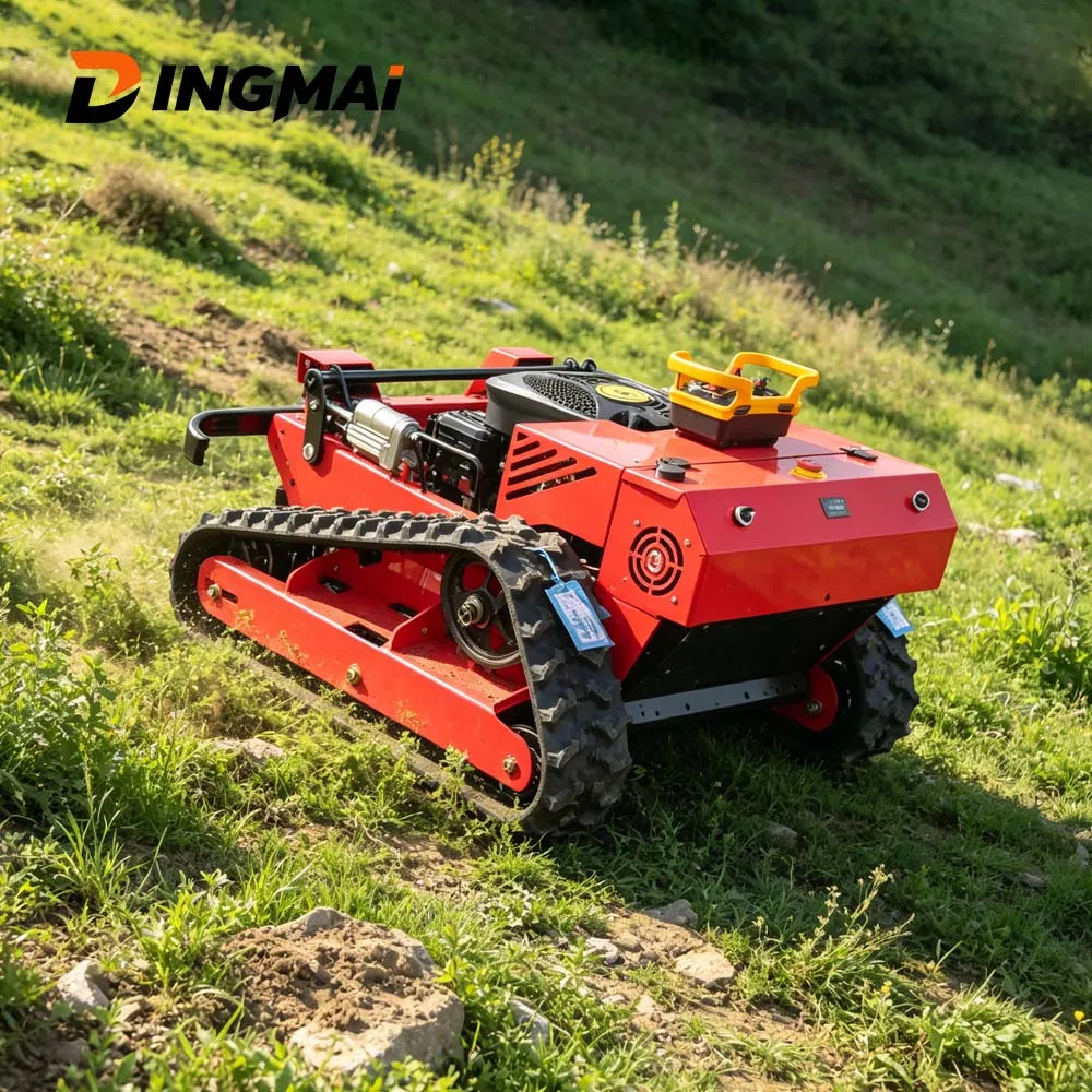 Customized Remote Control Crawler Lawn Mower 10 to 100mm Cut Height For Apple Orchard Pear Peach Cherry Grove Alley Weeding