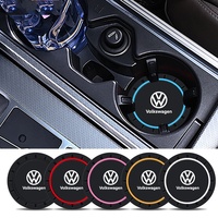 New 2pcs Car Coaster Mats Water Cup Non-slip Pads For Volkswagen GOLF 5 Tiguan Polo Golf 6 Golf 7 Jetta Accessories