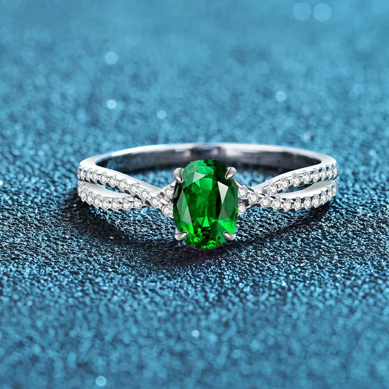 

Роскошное женское кольцо из твердой платины PT950 в форме яйца с зеленым и красным бриллиантом и синим бриллиантом