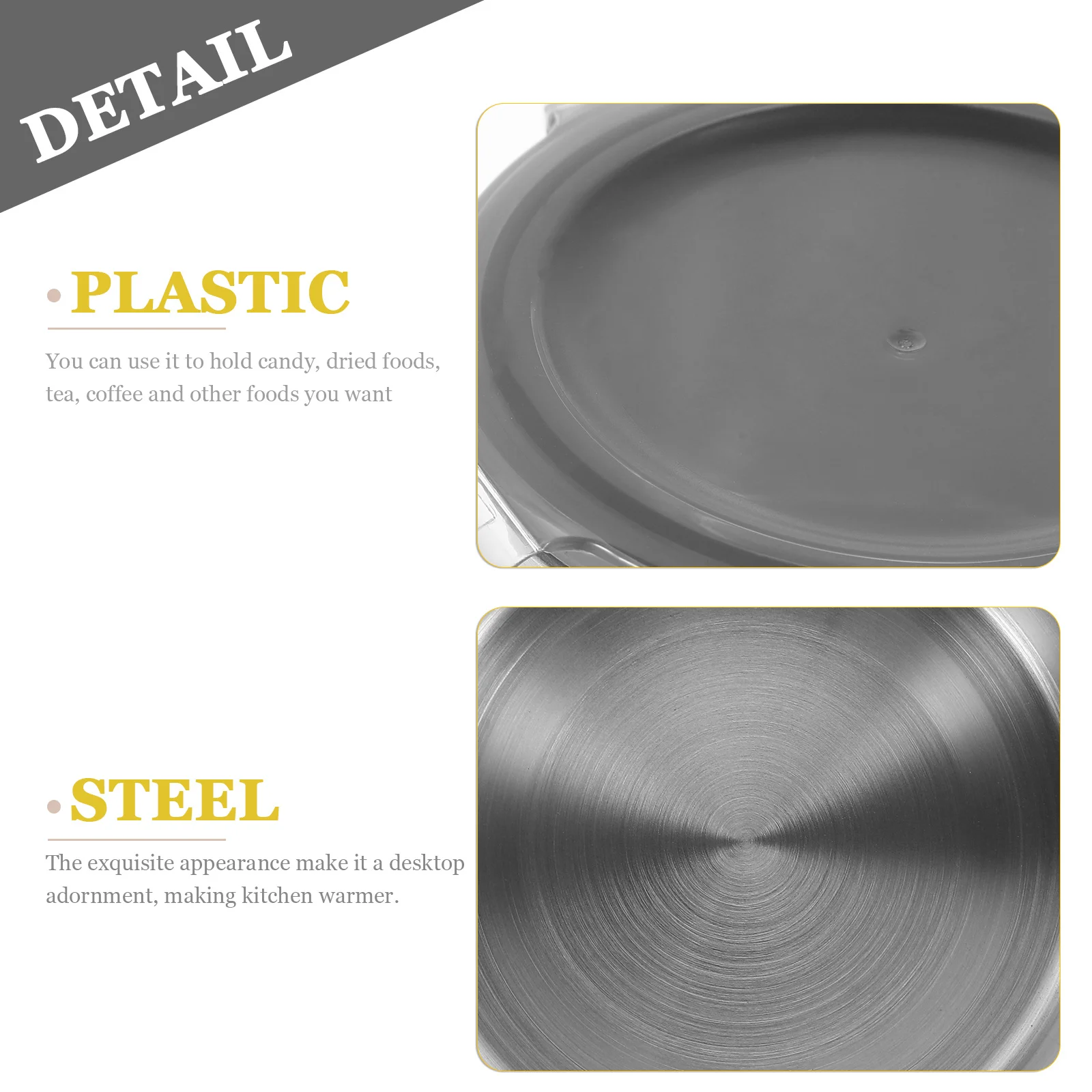 

Stainless Steel Storage Canister Airtight Jar for Coffee Beans Flour Sugar Rice Cereal Kitchen Storage Container