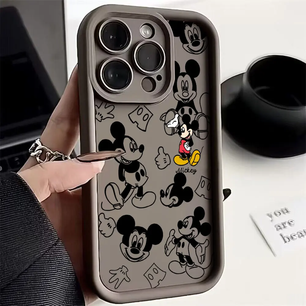 Cute Cartoon Mickey Mouse Phone Case For OPPO Reno 2 3 4 5 6 7 7Z 8 8T 10 11 12 Pro Plus 4G 5G Soft TPU Back Cover