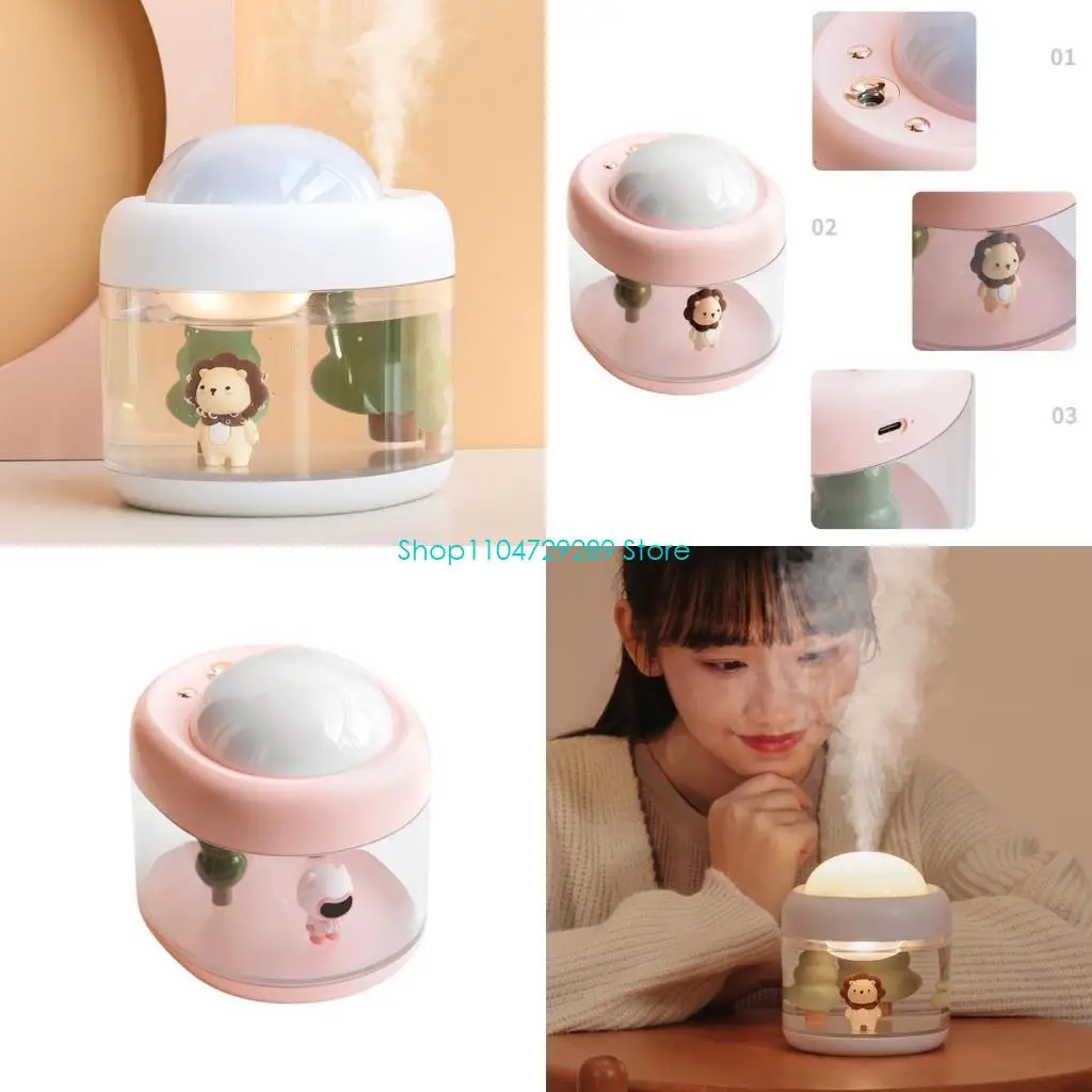 

D8KE Mini Humidifier with Projection Lamp USB Cool Mist Humidifier Home