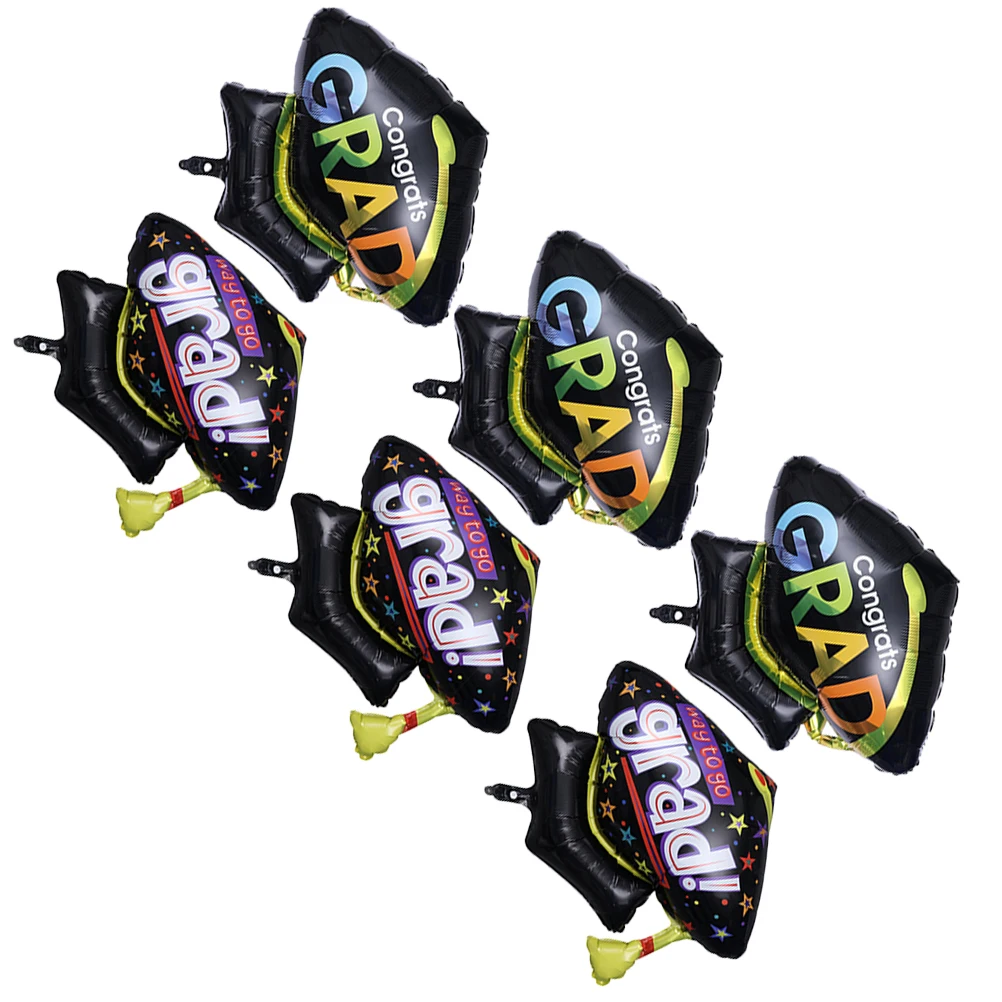 

6pcs Doctor Hat Balloons Graduation Party Decorative Photo Props Foil Birthday Baby Shower Celebrations Event Supplies
