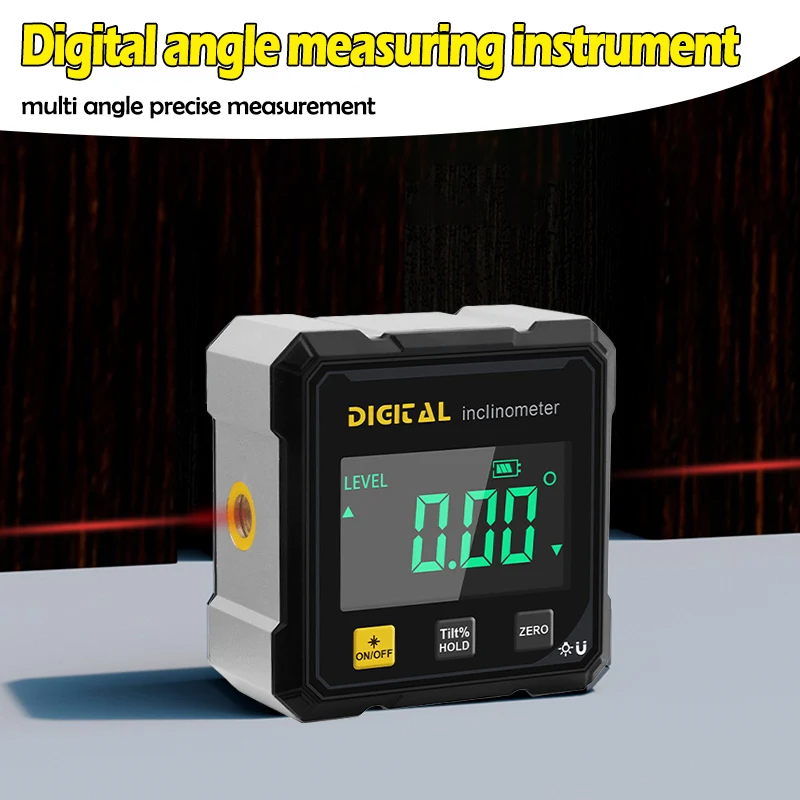 Digital Angle Finder Double Sided or 4-Side Laser Inclinometer Rechargeable Inclination Level Tool for Woodworking Measurement
