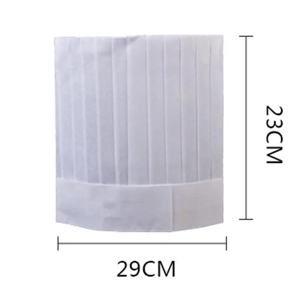 Casquette de Chef de restauration, chapeau haut en tissu Non tissé, casquette de cuisine jetable pour adultes, accessoire de Service alimentaire de cuisine