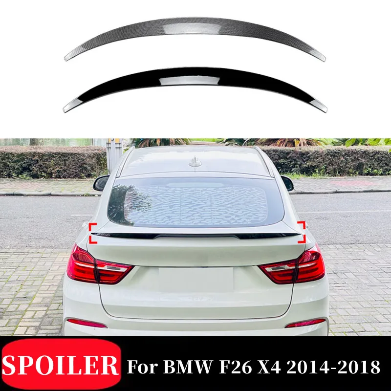 

For BMW X4 F26 2014-2018 ABS Plastic Carbon Glossy Black Rear Trunk Lid Car Spoiler Wings Exterior Tuning Accessories