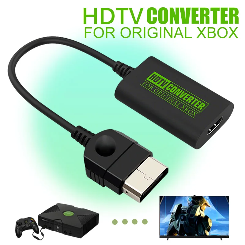 Adapter XBOX na HDMI, umożliwia podłączenie do telewizorów, monitorów i projektorów, obsługuje funkcję plug and play, obsługuje rozdzielczości 480P, 720P i 1080P.
