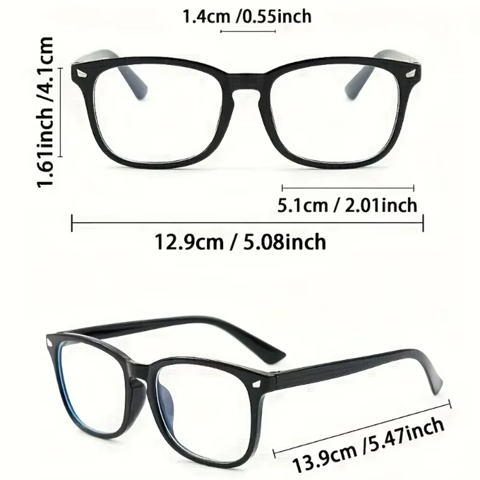 2/3-teiliges Set mit schlichten und modischen Brillen, die vor blauem Licht schützen, schlichter und modischer Unisex-Stil. – Detail 6