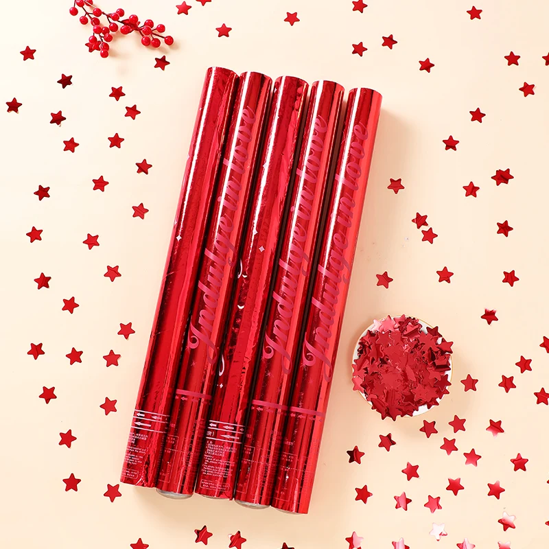 

Handheld Color Spraying Cylinder Red Wedding Atmosphere Decoration Cannon Sparkling Star Sequins Celebration Supplies Gifts