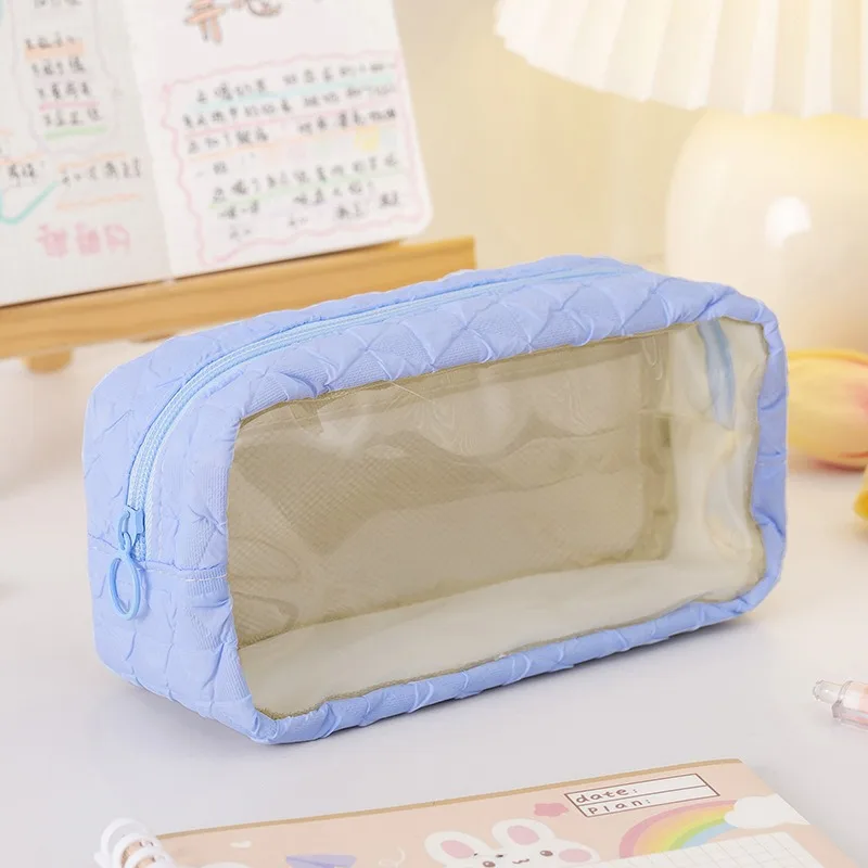 Cute Transparent Travel Cosmetic Lipstick Zipper Storage Bag Toiletry Kit Women Makeup Handbags Organizer Pouch Pencil Case Bags