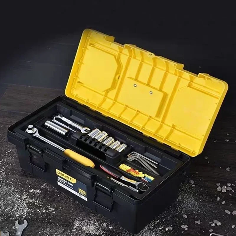 Imagem -06 - Deli-plastic Hardware Toolbox Espessado Case Ferramentas de Armazenamento Multifunções Household Electric Drill Tool Box 12 14 17