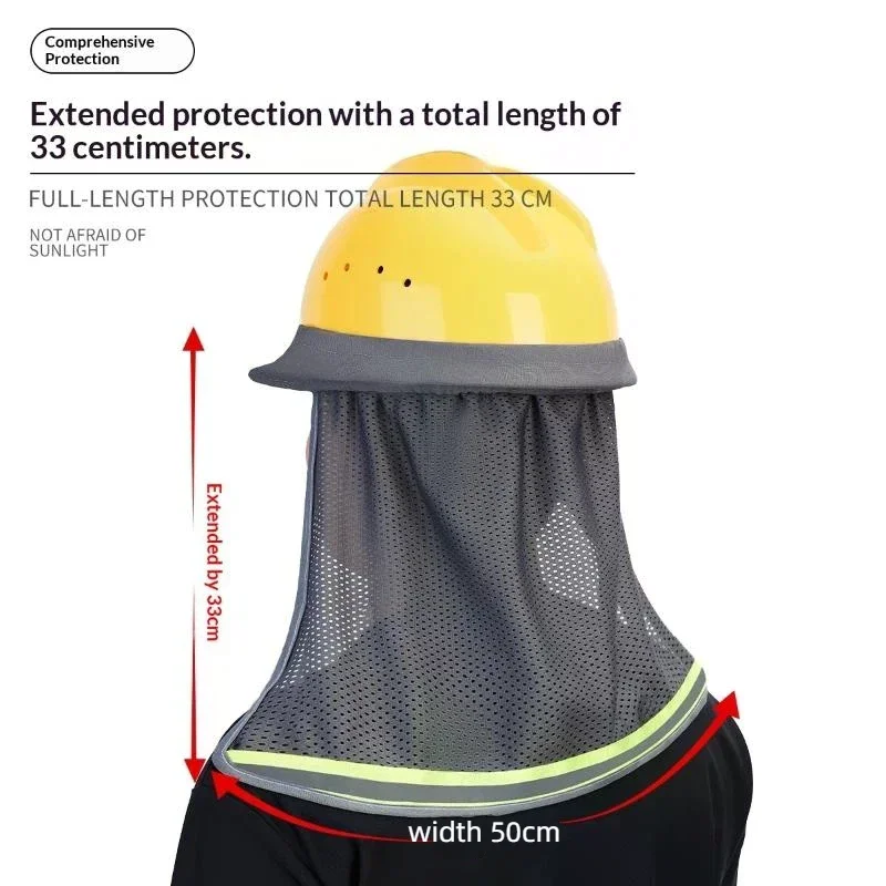 Safety Helmet Sunshade Panel Construction Site Sunshade Hat Breathable Wide-brimmed Cap Curtain Building Construction Sun Hats