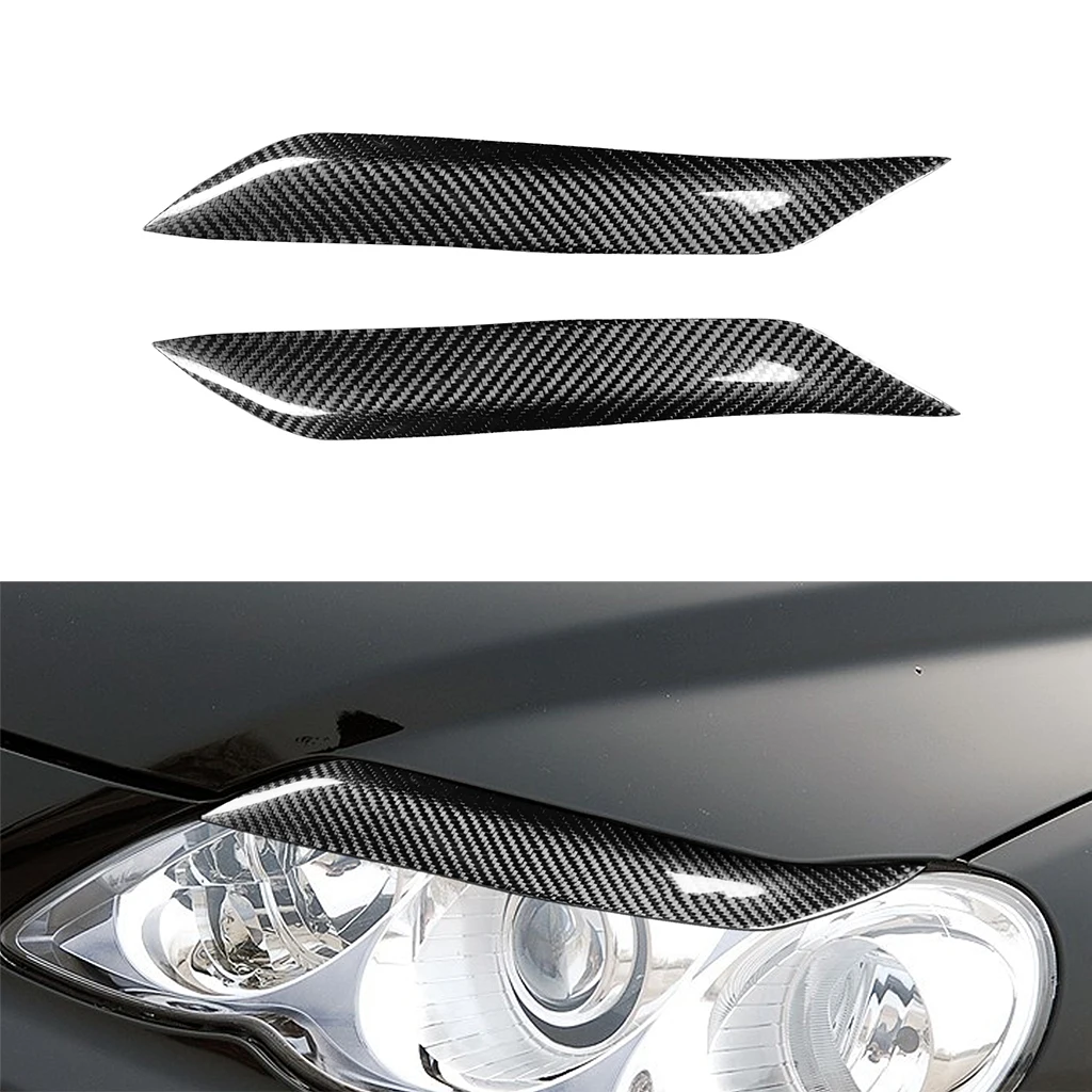 

1pair Real Carbon Fiber Car Headlights Eyebrow Eyelids Trim Cover For Toyota Reiz 2004 2005 2006 2007 2008 2009