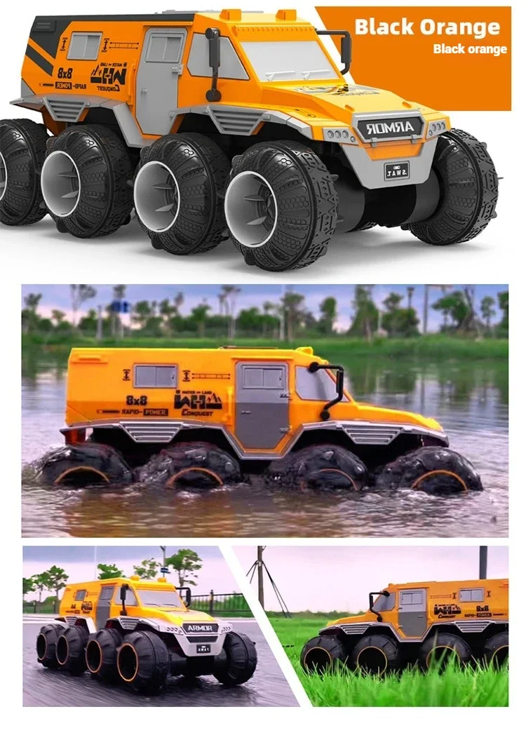 Coche anfibio 8WD RC 2,4G camión acrobático con Control remoto rotación de 360 grados escalada todoterreno vehículo de carreras chico regalos de navidad