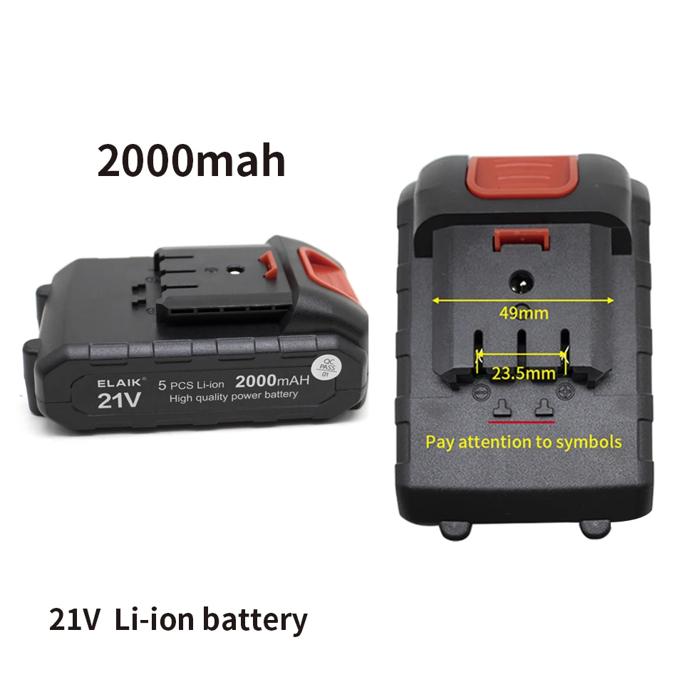 New 21V 2000mAh Electric drill tool rechargeable lithium battery electric screw driver electric drill Li-ion battery