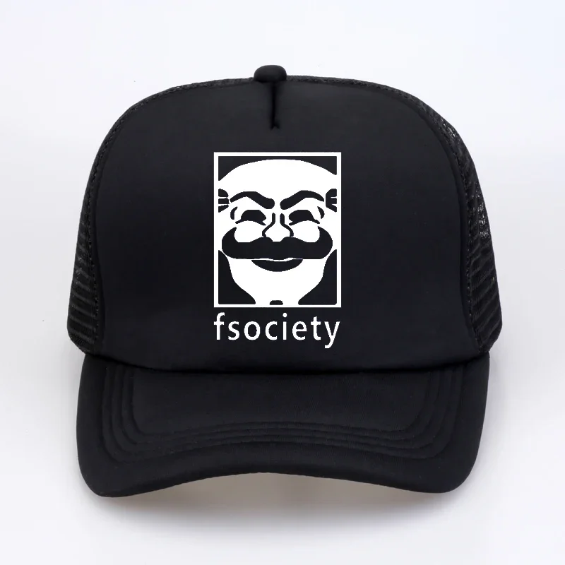 

Mr Robot Fsociety Fashion Baseball Cap Men/Women print letter hats summer Mesh Net Trucker Cap Dad Hat