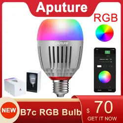 Aputure Accent B7C RGB LED Smart Light Bulb 2000k-10000K Adjustable 0-100% Stepless Dimming App Control Photography lights